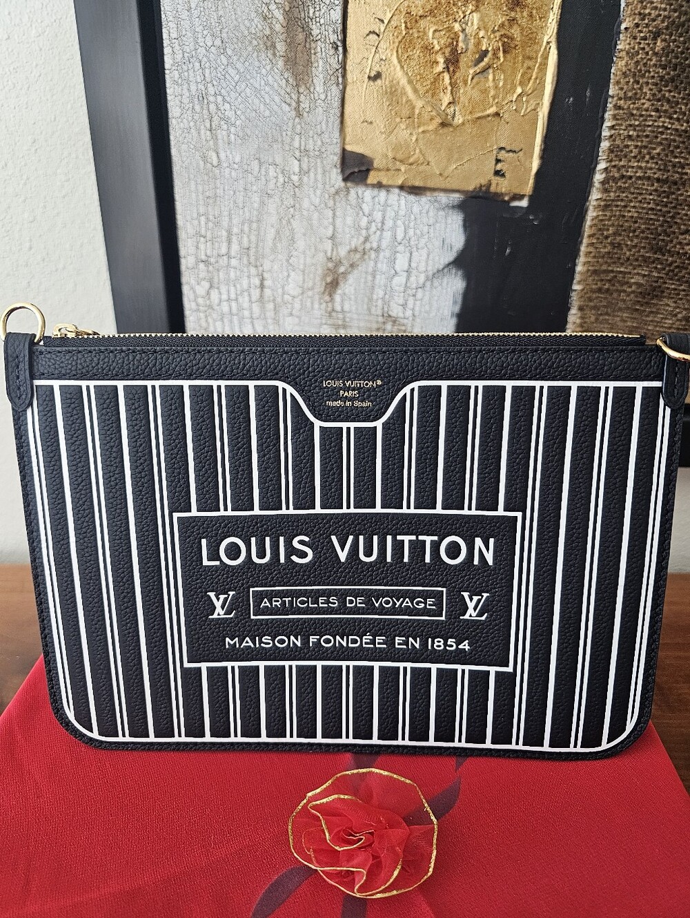 💯 AUTHENTIC LOUIS VUITTON INSIDE OUT BLACK AND WHITE POUCH